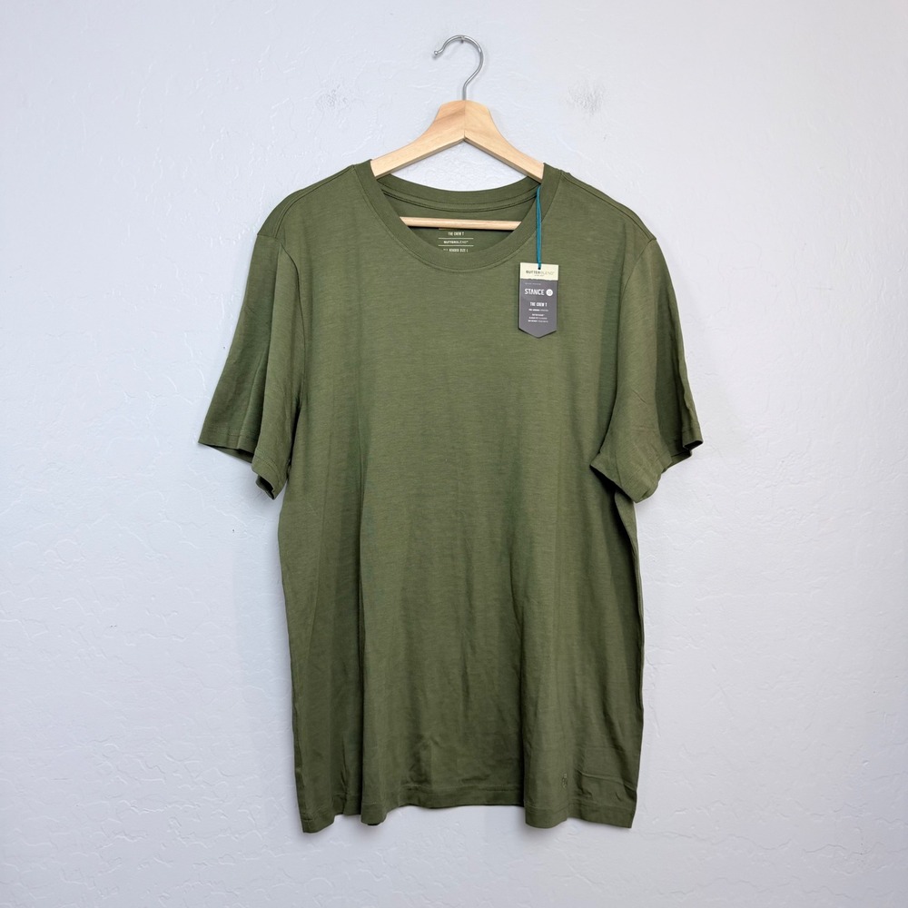NEW Stance The Crew T Butter Blend Olive Green Pima Cotton Short Sleeve Tee  L